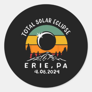 Vintage Total Solar Eclipse Usa Erie Pennsylvania Classic Round Sticker