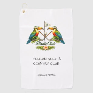 Vintage Toucan Birdie Club Personalized Golf Towel