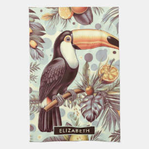 Vintage Toucan Tropical Pattern Kitchen Towel