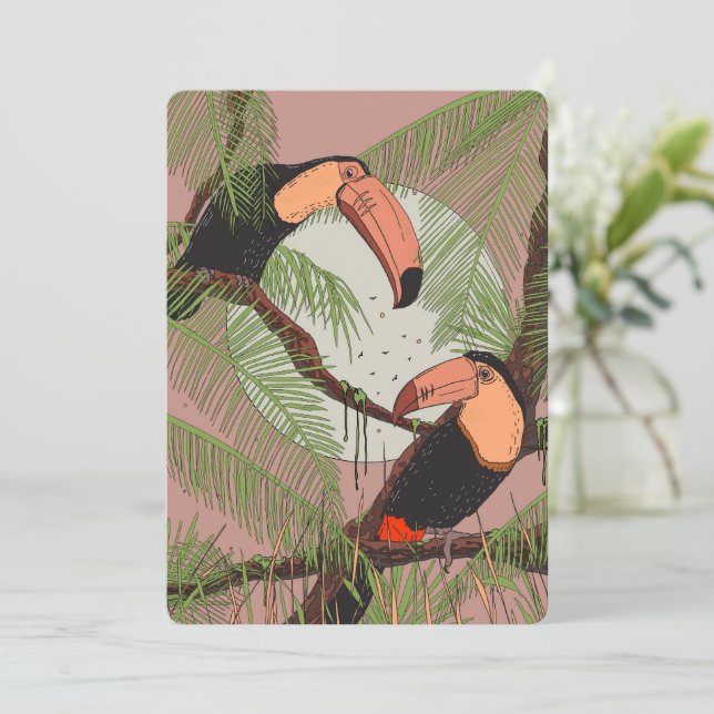 Vintage Toucans Save The Date (Standing Front)