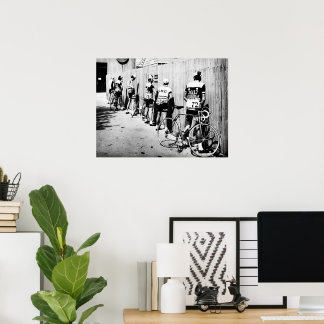 Vintage Tour de France Cyclists' Pee Stop 1970s Poster