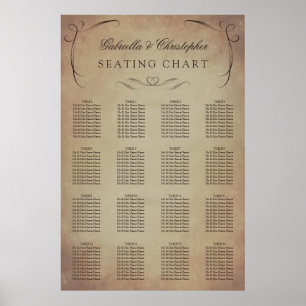 Vintage tourbillonnant Mariage Tableau 16 Tablea
