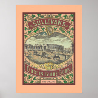 Vintage Tourist Guide to Dublin Ireland Travel Poster