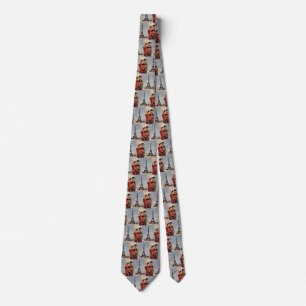 Vintage Tourists Travelling in Paris Eiffel Tower Tie