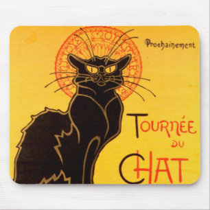 Vintage Tournee de Chat Noir Black Cat Mouse Pad