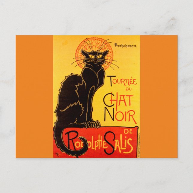 Vintage Tournee de Chat Noir Black Cat Postcard (Front)