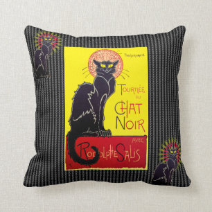 Vintage Tournee du Chat Noir Cabaret Cat Cushion