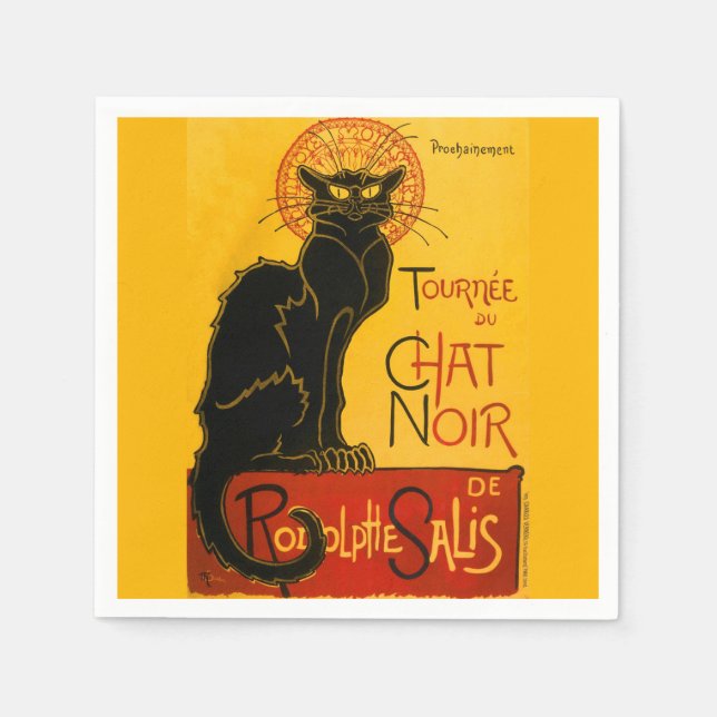Vintage Tournée Du Chat Noir Theophile Steinlen Napkin (Front)