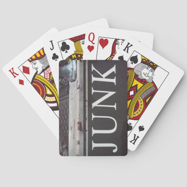 Vintage Tow Truck JUNK SIGN Playing Cards (Back)
