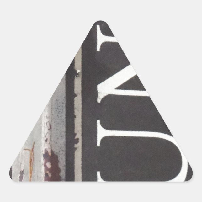 Vintage Tow Truck JUNK SIGN Triangle Sticker (Front)