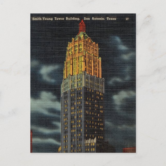 Vintage, Tower Building, San Antonia, Texas Postcard (Front)