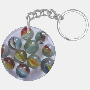 Vintage Toy Cat's Eye Marbles Keychain