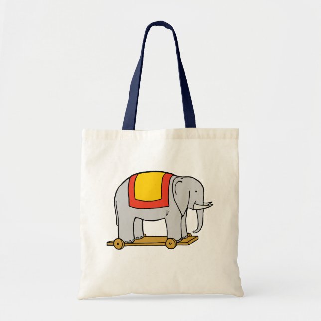 Vintage Toy Circus Elephant Canvas Tote Bag (Front)
