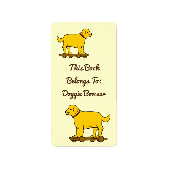 Vintage Toy Dog Custom Book Labels