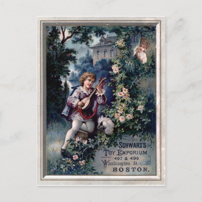 Vintage Toy Emporium Ad Postcard (Front)