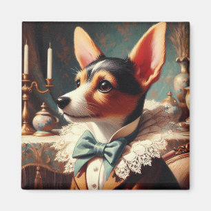 Vintage Toy Fox Terrier Painting Magnet