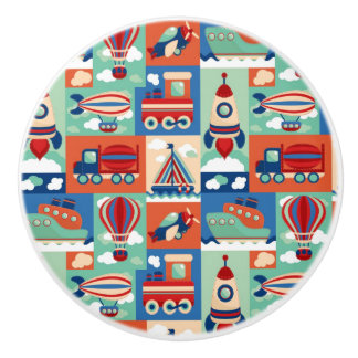 Vintage Toy Pattern Ceramic Knob