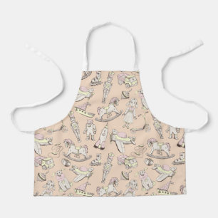 Vintage Toy Pattern Pink/Yellow ID783 Apron