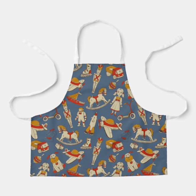 Vintage Toy Pattern Red/Gold ID783 Apron (Front)