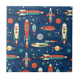 Vintage Toy Rockets Tile