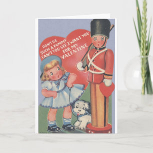 Vintage Toy Soldier Valentine's Day Card