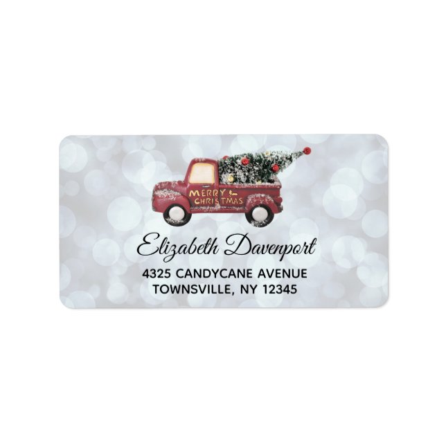 Vintage Toy Truck Merry Christmas Label (Front)
