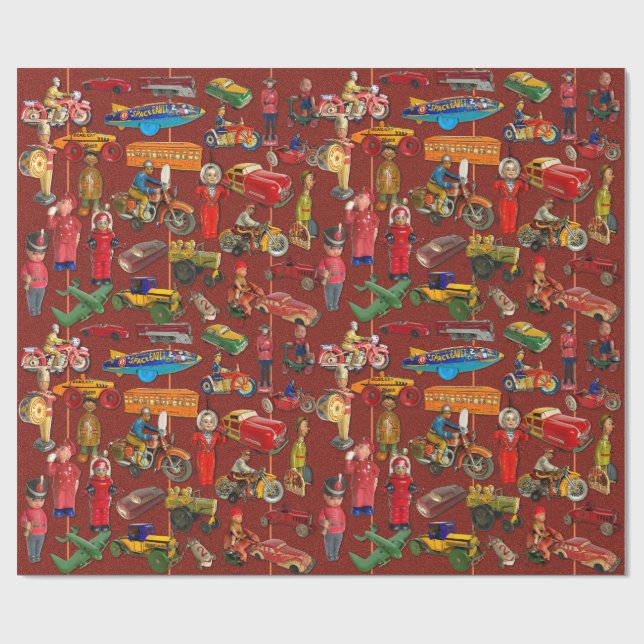 VINTAGE TOYS (1920-1950S) WRAPPING PAPER (Flat)