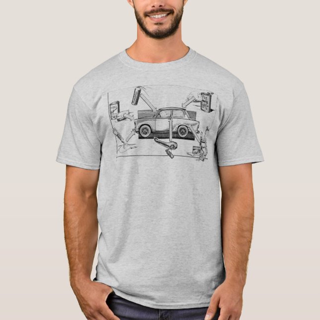 Vintage Trabant car designed T-shirt (Front)