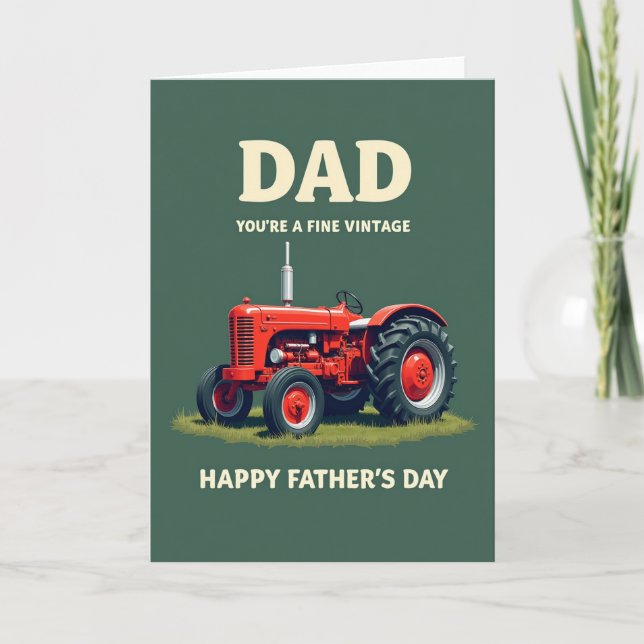 Vintage Tractor Dad Card (Front)