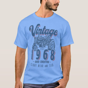 Vintage Tractor Farmer Birthday Born In 1968 & Est T-Shirt