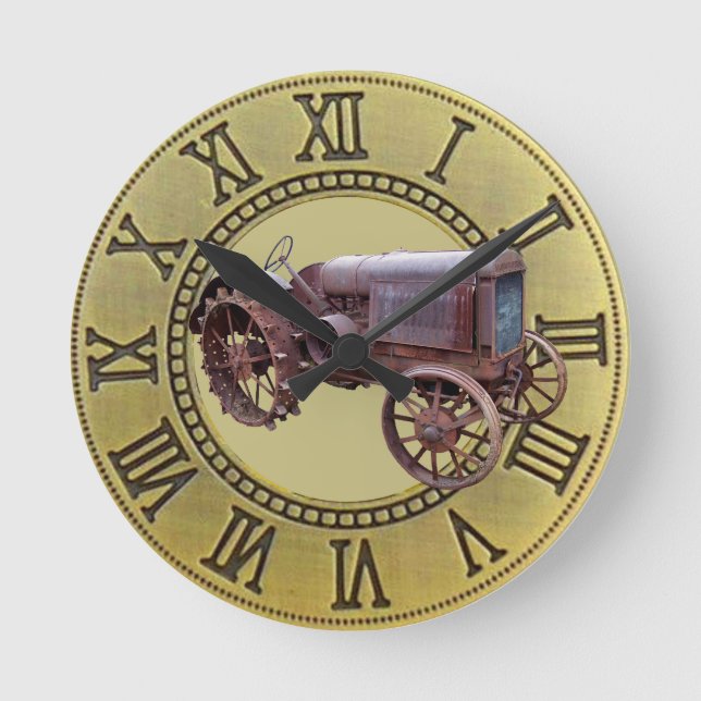 VINTAGE TRACTOR ROUND CLOCK (Front)