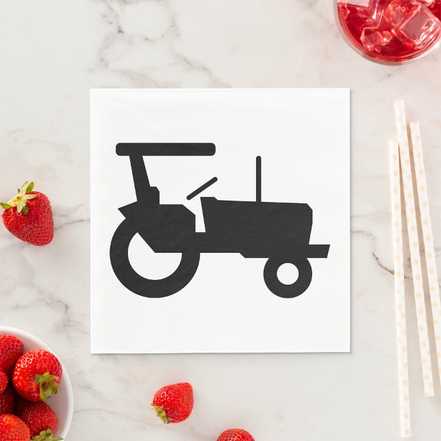 Vintage Tractor Silhouette Farm Equipment Icon  Napkin (Creator Uploaded)