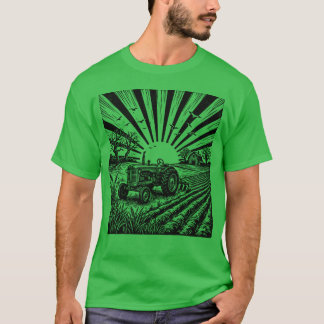 Vintage Tractor Sunrise T-Shirt