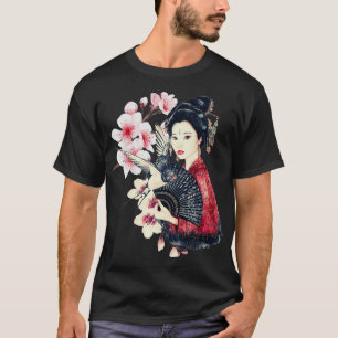 Vintage Traditional Japanese Lady Geisha Kimono Re T-Shirt