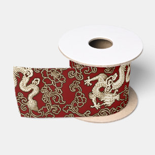 Vintage Traditional Japanese Paper Print Satin Ribbon