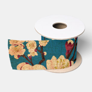 Vintage Traditional Japanese Paper Print Satin Ribbon