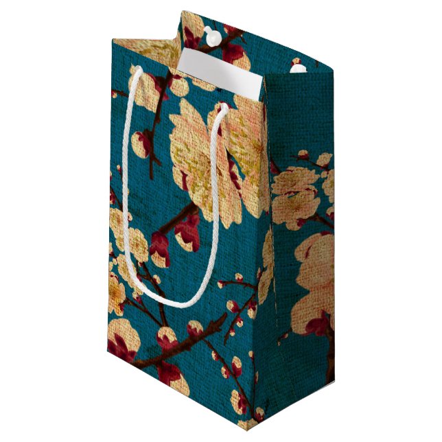 Vintage Traditional Japanese Paper Print Small Gift Bag (Front Angled)