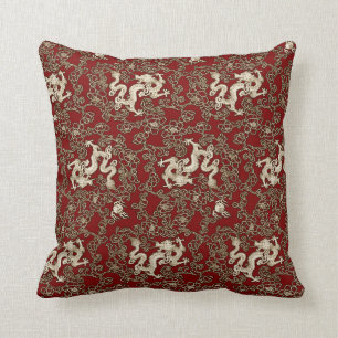 Vintage Traditional Japanese Paper Print Throw Pillow