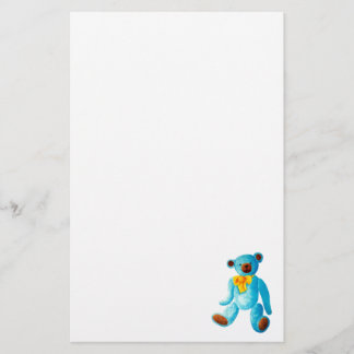 Vintage/Traditional Style Blue Painted Teddy Bear Stationery