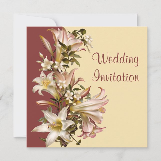 Vintage Traditional Wedding Square Invitation (Front)