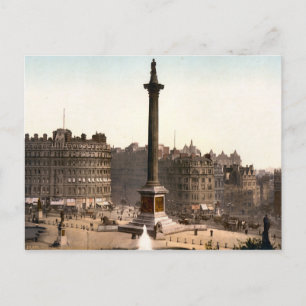 Vintage Trafalgar Square London England Postcard