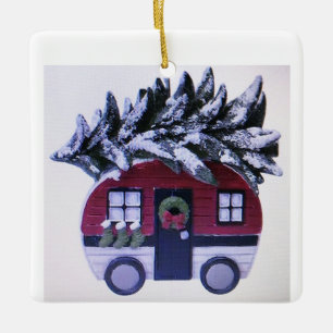 **VINTAGE TRAILER** CERAMIC ORNAMENT