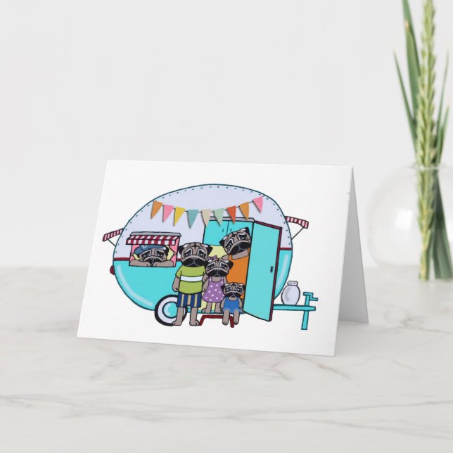 Vintage Trailer Pugs Card (Front)