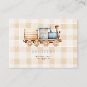 Vintage Train 1st Birthday Registry Enclosure Card