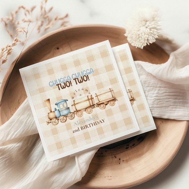 Vintage Train 2nd Birthday  Napkin (Creator Uploaded)