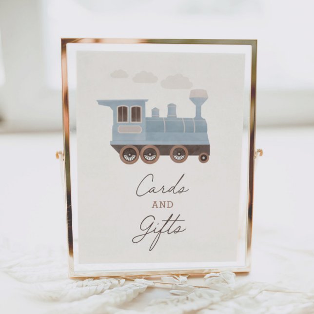 Vintage Train Birthday Party Cards and Gifts Sign (Creator Uploaded)