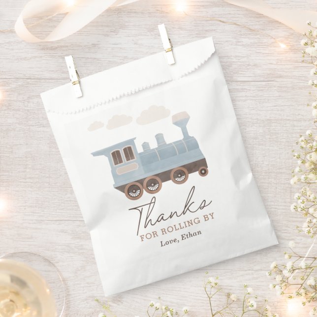 Vintage Train Birthday Party Favour Bag (Clipped)