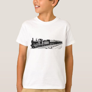 Vintage Train - Black T-Shirt