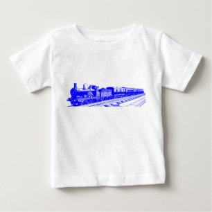 Vintage Train - Blue Baby T-Shirt