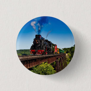 Vintage Train Bridge Photo 1 Inch Round Button